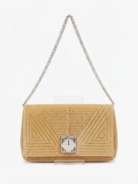 JEANNE LOTTIE Gold Quilted Satin Touch Chain Chain Strap Mini Bag
